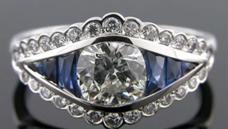 Vintage inspired Platinum Engagement Rings