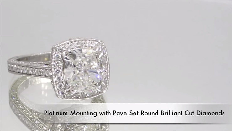 3.21 Carat Custom Halo Engagement Ring