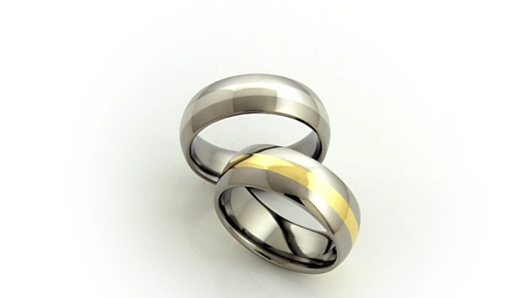 Titanium Rings with Gold and Platinum Inlays