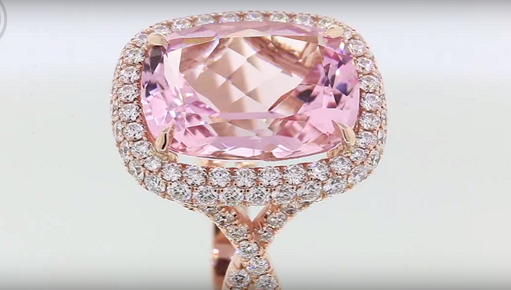 Rose Gold Morganite and Diamond Engagement Ring