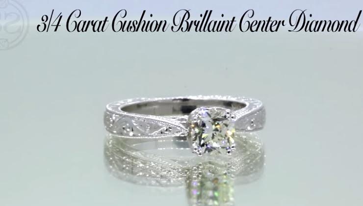 Custom Hand Engraved Engagement Ring