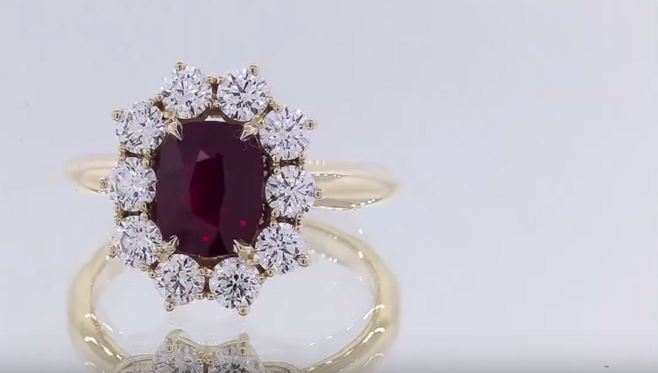 Custom vintage style Ruby Engagement Ring