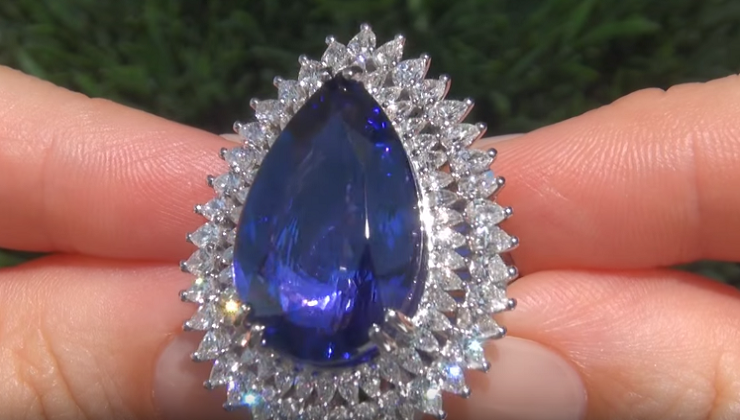 Natural Tanzanite & Diamond Ring