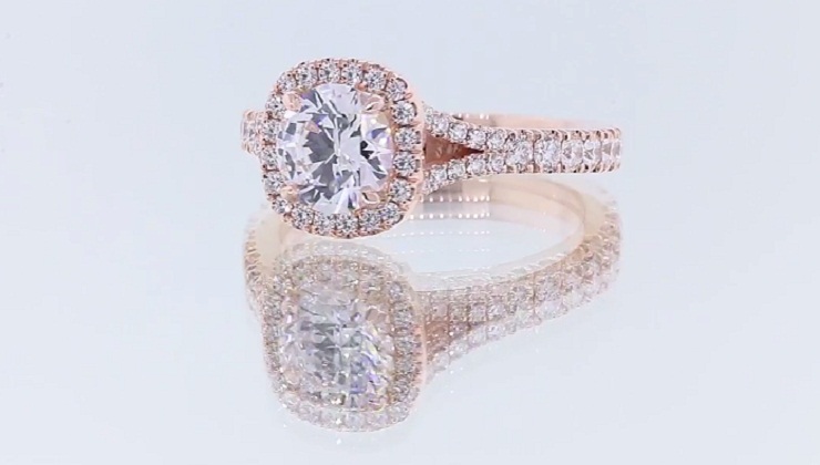 Rose Gold Polaris: Custom Split Shank Engagement Ring