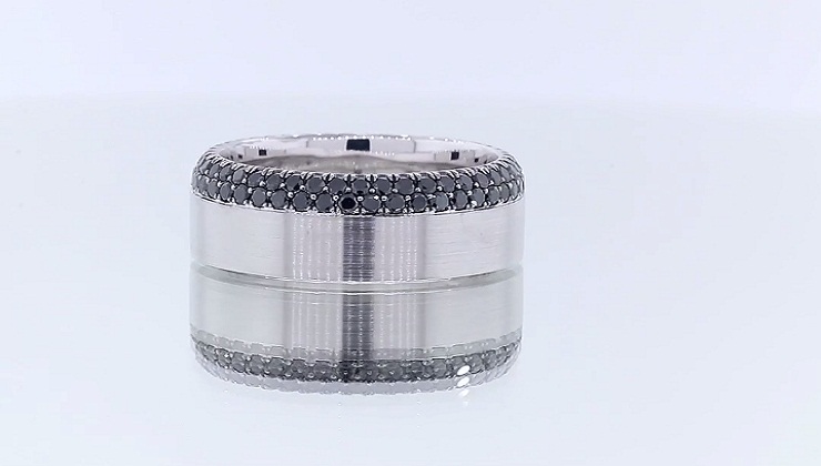 Asymmetrical Black Diamond Men’s Band