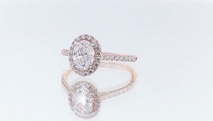 Custom Rose Gold Halo Engagement Ring