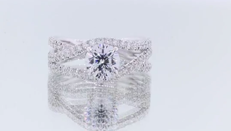 Custom Crossover Bands Engagement Ring