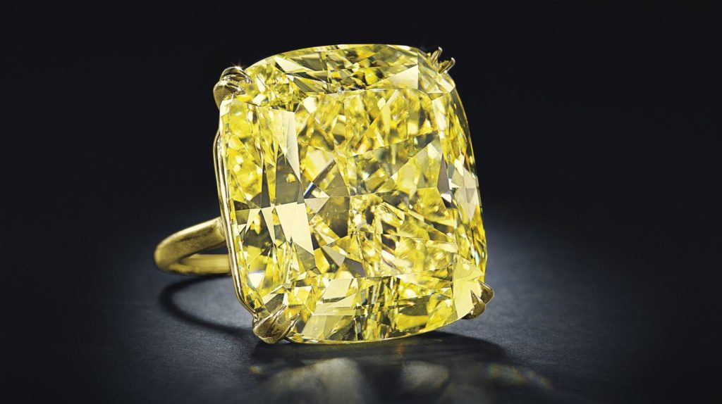 See a 75 carat Yellow Diamond Ring