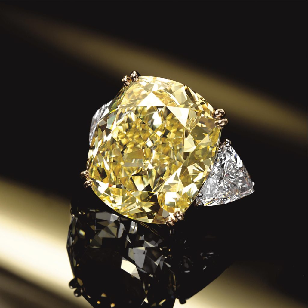 Fancy Yellow Diamond mounted on Gold Handmade Ring