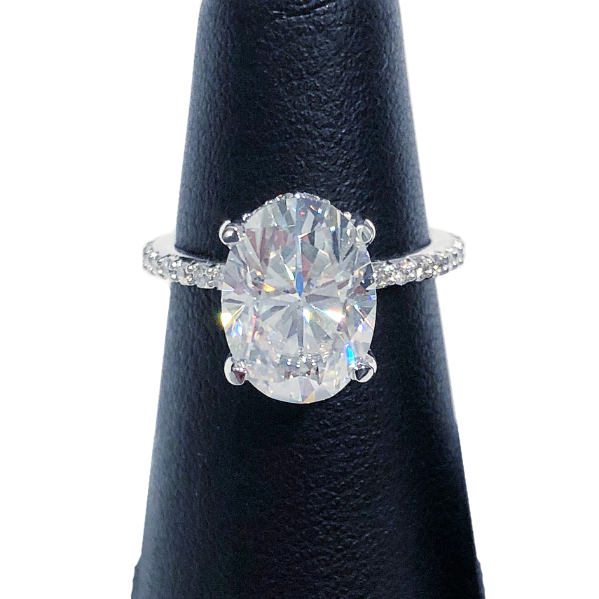Oval Moissanite Custom Engagement Ring