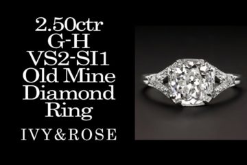Vintage 2.50 Cushion Old Mine Cut Diamond Ring Platinum