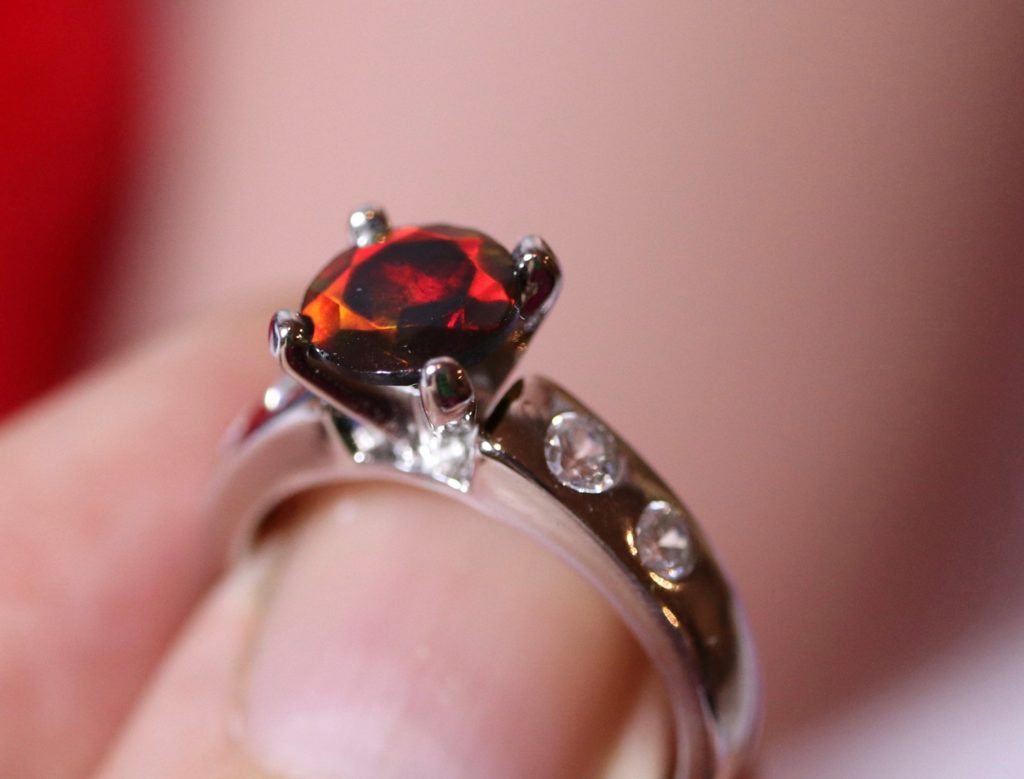 One of a kind fire Opal Ring