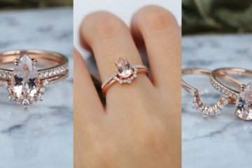 Beautiful Vintage Morganite Engagement Ring Set